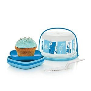 Tupperware Frozen II Mini Cake Taker Serving Set New